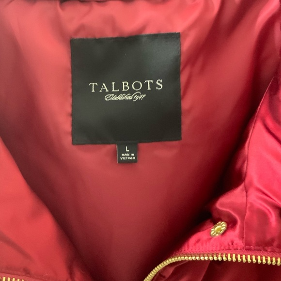 Claret Red Down High Zip Puffer Vest - Picture 9 of 12